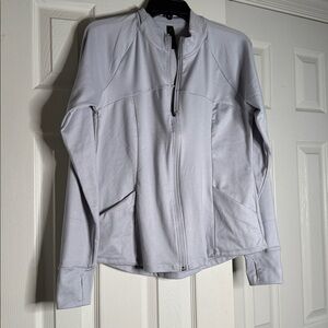 Kyodan Active Pullover Long Sleeve Women's L Gray full Zip Mock Collar Base Lay